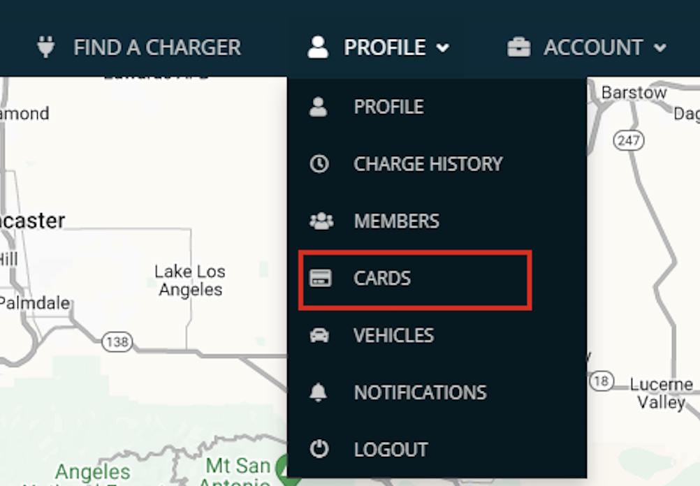 Suspend or deactivate an RFID program card EVgo
